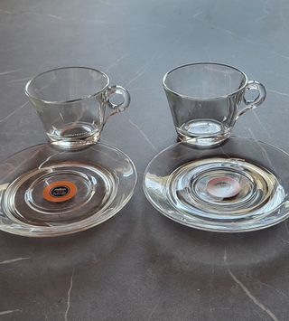 Set 2 tazzine caffè + 2 tazzine grandi Lavazza 