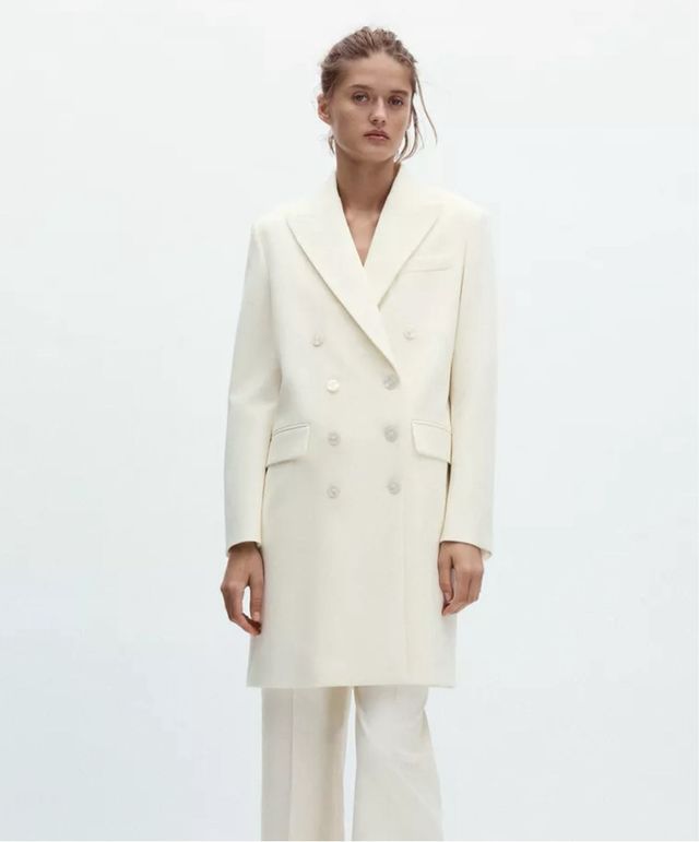 Abrigo Blazer levita blanco Zara - Talla M