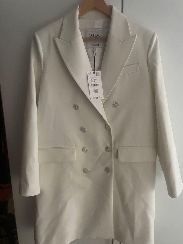 Abrigo Blazer levita blanco Zara - Talla M