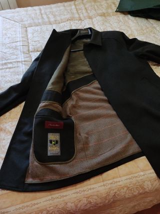 Abrigo lana hombre L - Verde oscuro
