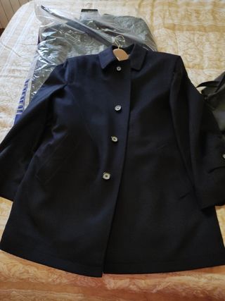 Abrigo lana caballero negro - talla M