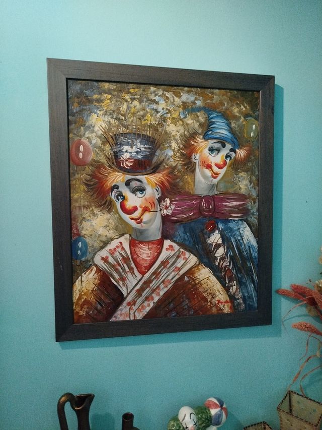 Cuadro 2 payasos acrílico