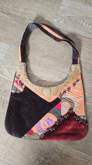 Bolso boho hombro terciopelo
