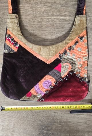 Bolso boho hombro terciopelo