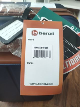 Maleta Benzi azul y marrón - A estrenar