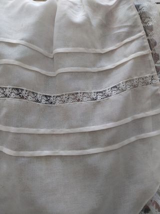 Tela Huertana: Beige y Rosahay 460 por150 largo