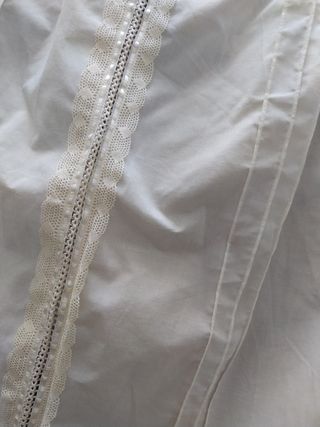 Tela Huertana: Beige y Rosahay 460 por150 largo