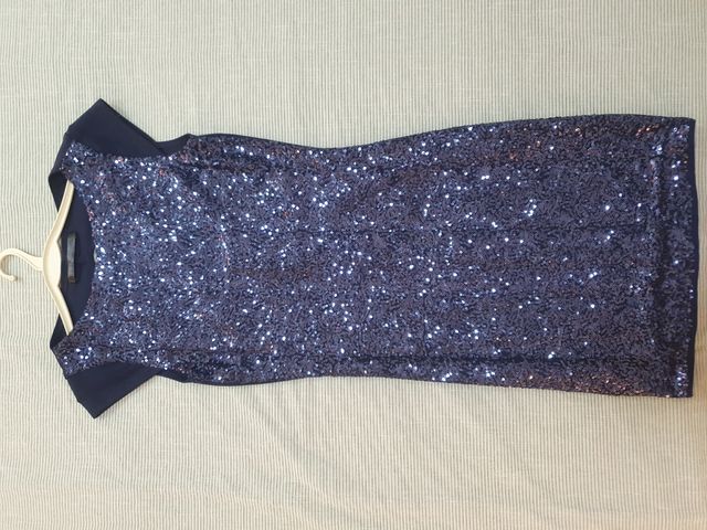 Vestido lentejuelas plateado