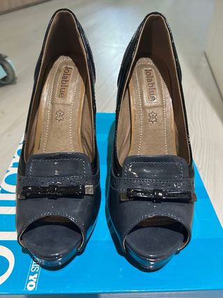 Zapatos Lolablue tacón azul-gris