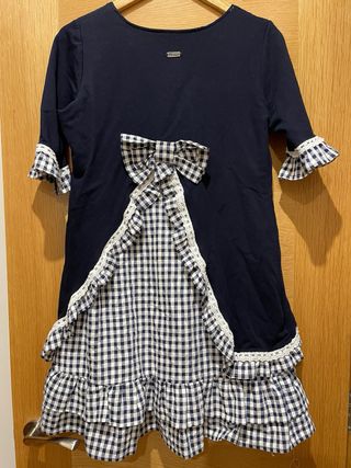 Vestido azul marino vichy - Talla M