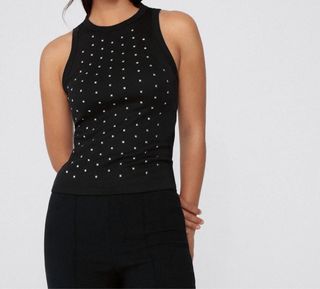 Top negro tachuelas - Talla M.
