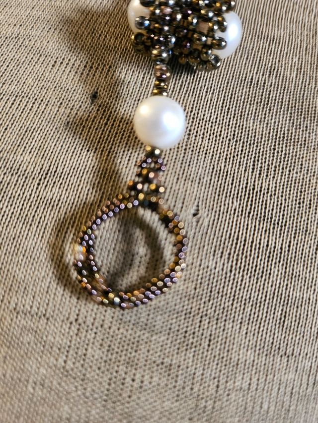 Collana artigianale marrone e bianca