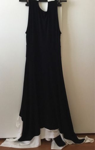 Vestito lungo bicolore bianco e nero