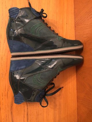GEOX - Zapatillas cuña azul-verde 41
