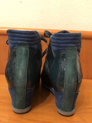 GEOX - Zapatillas cuña azul-verde 41