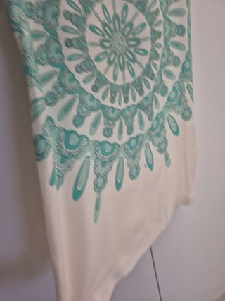 Vestito CLIPS estivo bianco e verde acqua