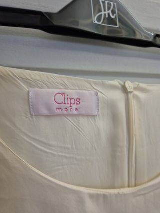 Vestito CLIPS estivo bianco e verde acqua