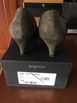 Zapatos mujer marca Argenta, verde tacón talla 38