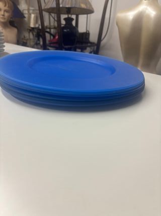 Set 6 piatti plastica blu