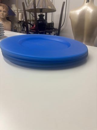 Set 6 piatti plastica blu