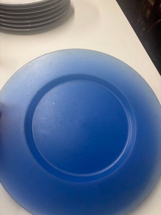 Set 6 piatti plastica blu