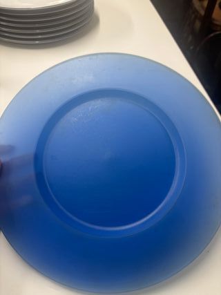 Set 6 piatti plastica blu