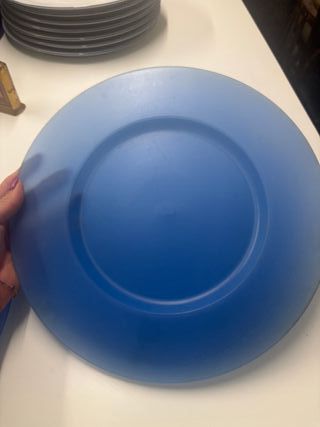 Set 6 piatti plastica blu