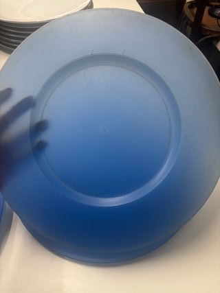 Set 6 piatti plastica blu