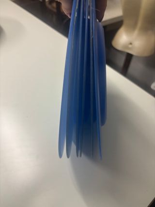 Set 6 piatti plastica blu