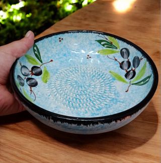 Plato cerámica rallador azul 19cm