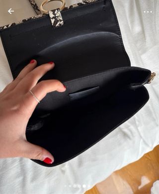 Bolso bandolera serpiente beige-negro nuevo.