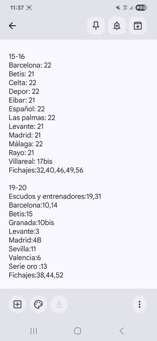 Faltas Cromos liga este