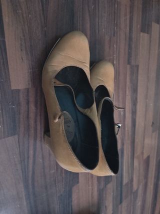 Zapatos Baile Flamenco Marrón y Rojos