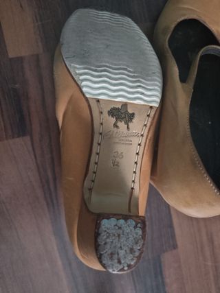 Zapatos Baile Flamenco Marrón y Rojos