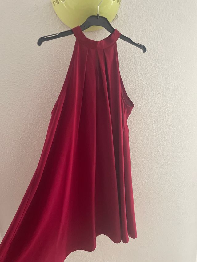 Vestido corto granate