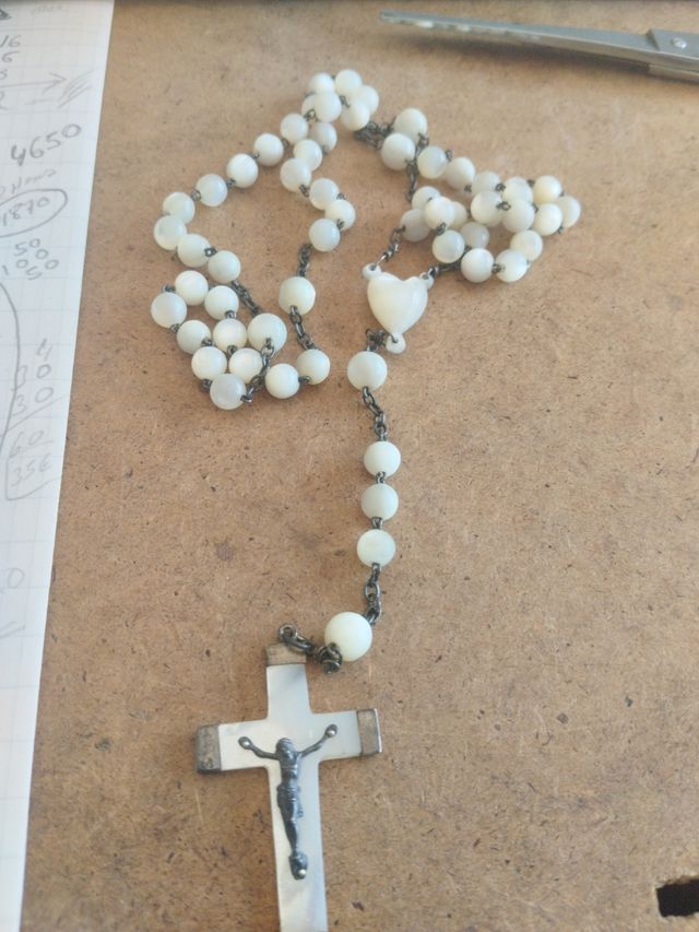 Rosario antiguo de perlas