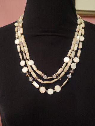 Collana vintage madreperla beige