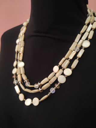 Collana vintage madreperla beige