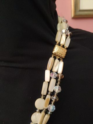 Collana vintage madreperla beige