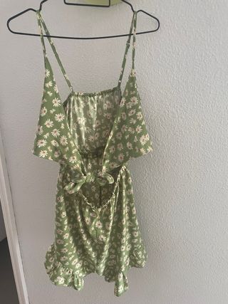 Mono corto flores - Verde blanco