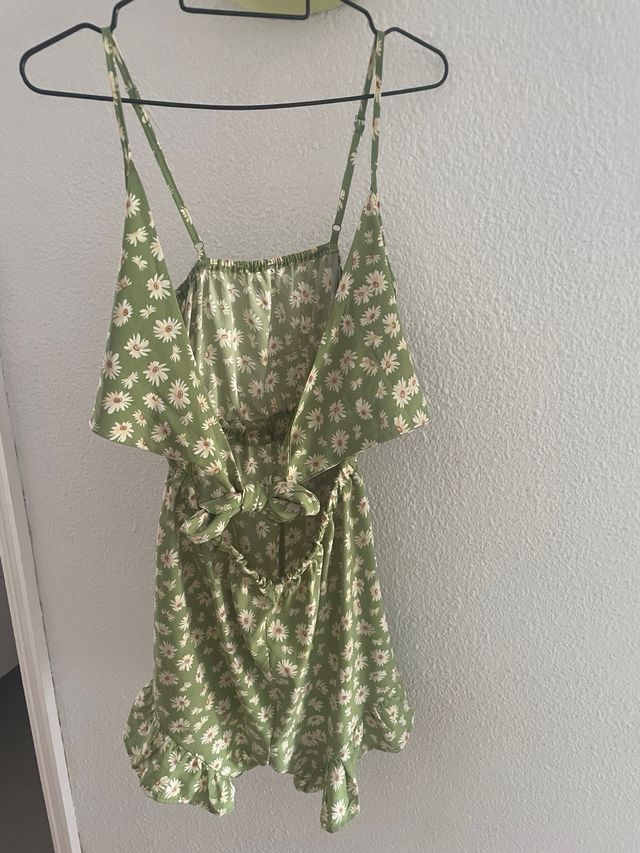 Mono corto flores - Verde blanco