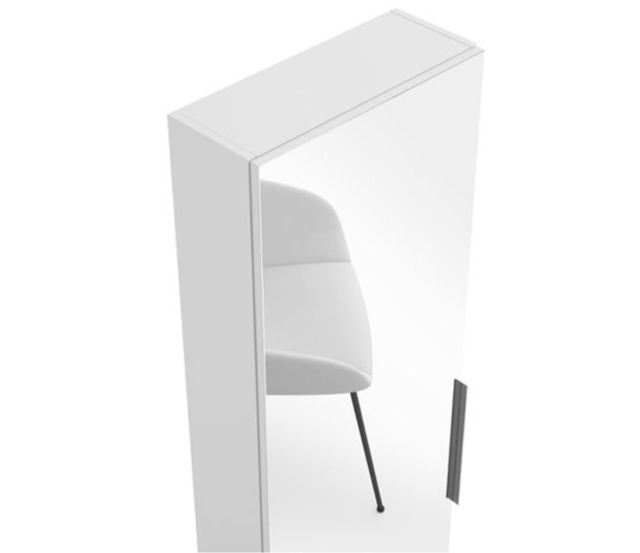 Zapatero blanco con espejo de cuerpo entero