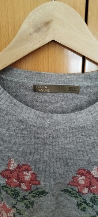 Jersey Sfera flores gris talla M
