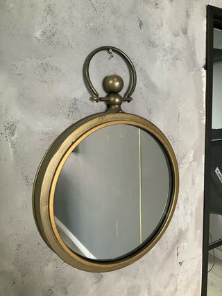 Espejo de Pared Redondo Dorado