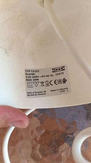 Lámpara Ikea Kvartar blanca