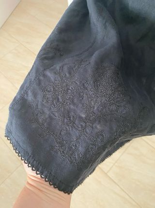 Falda negra lino vintage