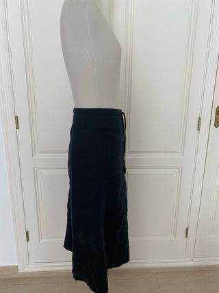 Falda negra lino vintage