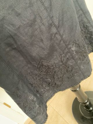 Falda negra lino vintage
