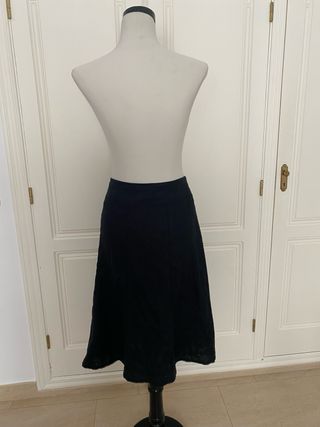 Falda negra lino vintage