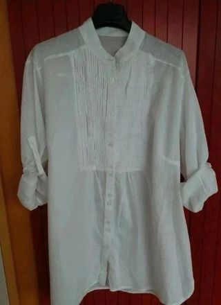 Camisa blusa Camicia bianca cotone maniche lunghe
